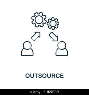 Outsource icon. Line element from project development collection. Linear Outsource icon sign for web design, infographics and more. Stock Vector