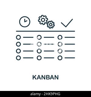 Kanban icon. Line element from project development collection. Linear Kanban icon sign for web design, infographics and more. Stock Vector