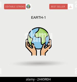 Earth-1 Simple vector icon.