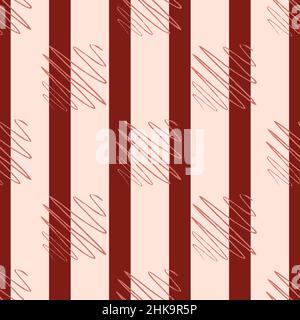 Soundwave seamless pattern. Curve waves background. Repeated texture in doodle style for fabric, wrapping paper, wallpaper, tissue. Vector illustratio Stock Vector