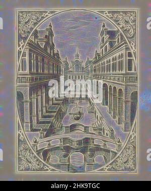 Art inspired by View of a canal with bridges in bird's eye view, Variae ...