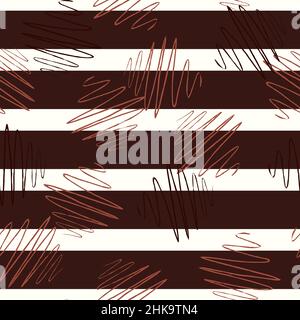 Soundwave seamless pattern. Curve waves background. Repeated texture in doodle style for fabric, wrapping paper, wallpaper, tissue. Vector illustratio Stock Vector