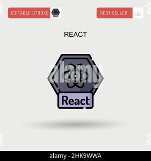 Vector illustration of an icon of the React programming language Stock ...