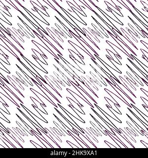 Soundwave seamless pattern. Curve waves background. Repeated texture in doodle style for fabric, wrapping paper, wallpaper, tissue. Vector illustratio Stock Vector