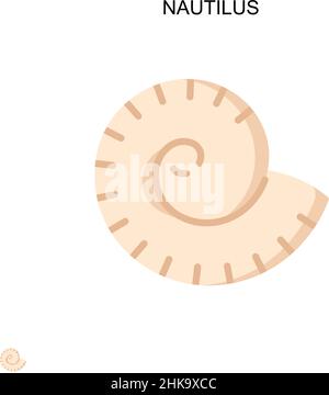 Nautilus Simple vector icon. Illustration symbol design template for web mobile UI element. Stock Vector