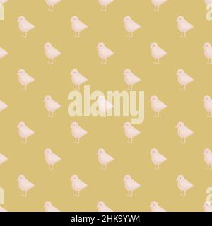 Seamless pattern of chicken. Domestic animals on colorful background. Vector illustration for textile prints, fabric, banners, backdrops and wallpaper Stock Vector