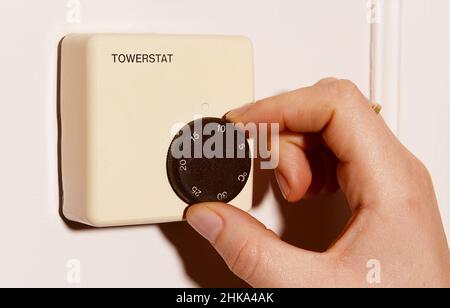 File photo dated 15/10/2016 of a heating thermostat on a wall. Ofgem is expected to announce later Thursday that the energy price cap is to rise by 50% because of soaring wholesale gas prices, meaning the average bill could hit £1,915. Issue date: Thursday February 3, 2022. Stock Photo