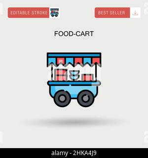 Food-cart Simple vector icon. Stock Vector
