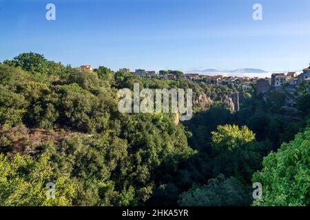 Via Mazzocchi street, View from Forte San Gallo, Civita Castellana, Lazio, Italy, Europe Stock Photo