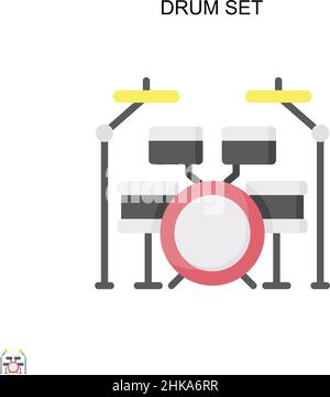 Drum set Simple vector icon. Illustration symbol design template for web mobile UI element. Stock Vector