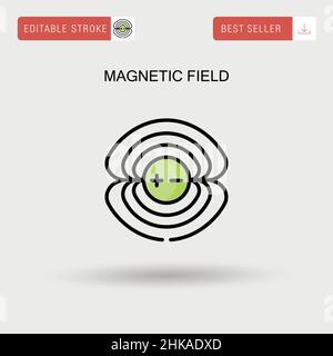 Magnetic field Simple vector icon. Stock Vector
