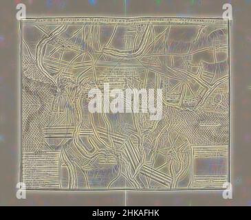 Inspired by Battle of Malplaquet, 1709, Plan de la Bataille de Malplaquet et Campperdu donnée le 11 Septembre 1709, Battle of Malplaquet, between the Allies under Duke of Marlborough and Prince of Savoy and the French, 11 September 1709. Bottom left legend A-N in French. Part of a bundled collection, Reimagined by Artotop. Classic art reinvented with a modern twist. Design of warm cheerful glowing of brightness and light ray radiance. Photography inspired by surrealism and futurism, embracing dynamic energy of modern technology, movement, speed and revolutionize culture Stock Photo