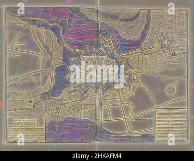 Inspired by Siege of Aire, 1710, Plan de la ville d'Aire et du Fort St. François Et de ses trois Attaques (...) Assiégée par les Hauts Alliés (...) 1710, Map of the siege of the town of Aire with Fort St. François, besieged from September 11 and taken by the Allies under the Prince of Anhalt-Dessau, Reimagined by Artotop. Classic art reinvented with a modern twist. Design of warm cheerful glowing of brightness and light ray radiance. Photography inspired by surrealism and futurism, embracing dynamic energy of modern technology, movement, speed and revolutionize culture Stock Photo