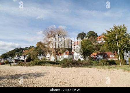 Sandy beach in the Blankenese district of Hamburg Stock Photo