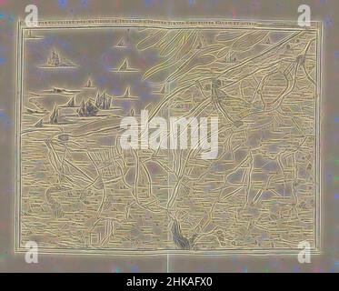 Inspired by Map of the northern French coast, 1707, Carte particuliere des environs de Dunkerque, Bergues, Furnes, Gravelines, Calais, et autres, Map of the northern French coast between Dunkirk and Calais, 1707. Part of a bundled collection of plans of battles and cities renowned in the War of the, Reimagined by Artotop. Classic art reinvented with a modern twist. Design of warm cheerful glowing of brightness and light ray radiance. Photography inspired by surrealism and futurism, embracing dynamic energy of modern technology, movement, speed and revolutionize culture Stock Photo