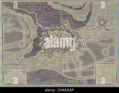 Inspired by Siege of Aire, 1710, Plan de la ville d'Aire et du Fort St. François Et de ses trois Attaques (...) Assiégée par les Hauts Alliés (...) 1710, Map of the siege of the town of Aire with Fort St. François, besieged from September 11 and taken by the Allies under the Prince of Anhalt-Dessau, Reimagined by Artotop. Classic art reinvented with a modern twist. Design of warm cheerful glowing of brightness and light ray radiance. Photography inspired by surrealism and futurism, embracing dynamic energy of modern technology, movement, speed and revolutionize culture Stock Photo