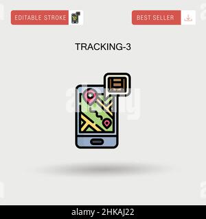 Tracking number line icon concept. Tracking number vector linear ...