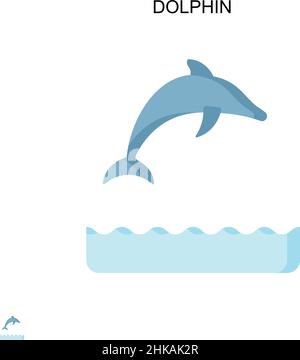 Dolphin Simple vector icon. Illustration symbol design template for web mobile UI element. Stock Vector