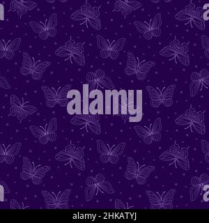 Seamless bright pattern with butterflies, vector illustration Stock Vector