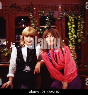 Plattenküche, Musik- und Comedyshow, Deutschland 1976 - 1980, Moderatorin Helga Feddersen mit Gaststar Stock Photo