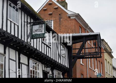 ye old bell & steelyard inn, woodbridge, suffolk, england Stock Photo