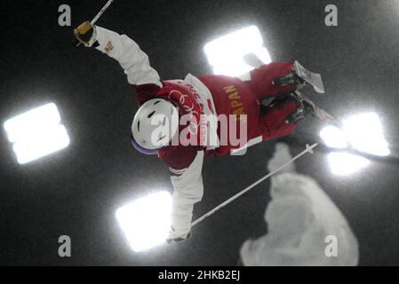 Zhangjiakou, China. 03rd Feb, 2022. Japan's Hinako Tomitaka competes in a qualification round in the Women's Moguls Freestyle Skiing competition at Genting Snow Park at the 2022 Winter Olympics in Zhangjiakou, China on Thursday, February 3, 2022. Photo by Bob Strong/UPI Credit: UPI/Alamy Live News Stock Photo