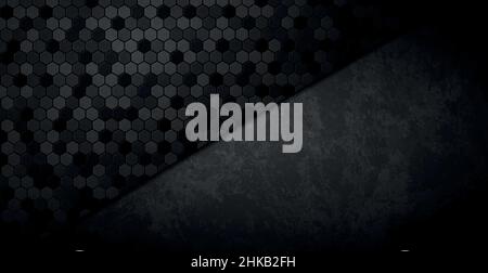 Black abstract textured grunge web background - Vector illustration Stock Vector