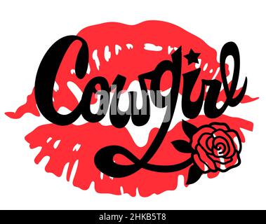 Country Girls Lettering Country Girl Handwritten Lettering. Cowgirl Printable vector ...