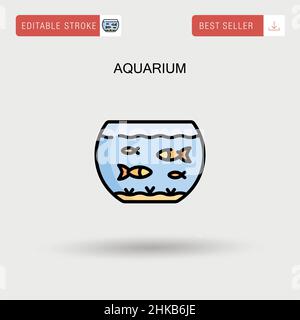 Aquarium Simple vector icon. Stock Vector