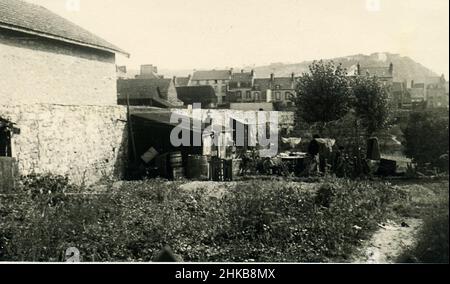 WWII WW2 german soldiers invades France - 9 september 1940, Cherbourg (France) Stock Photo