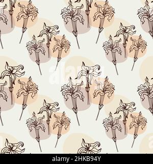 Seamless pattern of hand deawn coffee flowers , for wrapping paper, wallpaper, fabric pattern, backdrop, print, gift wrap, cover of notebook, envelope Stock Vector