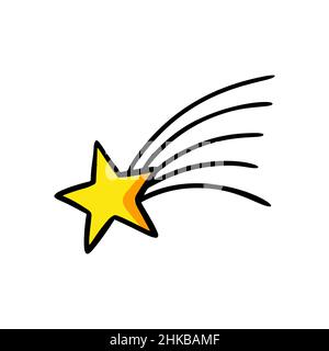 Star comet in comic stile. Vector illustration Stock Vector