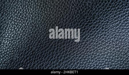 abstract background of black leather texture closeup Stock Photo
