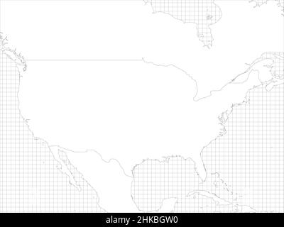USA simple outline blank map Stock Vector