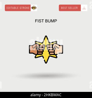Fist bump Simple vector icon. Stock Vector