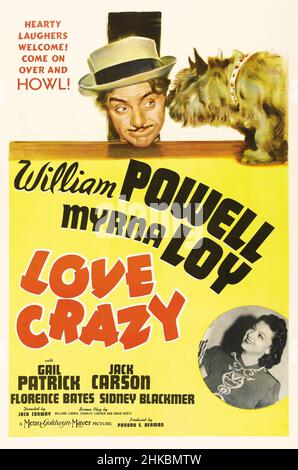 WILLIAM POWELL and MYRNA LOY in LOVE CRAZY (1941), directed by JACK CONWAY. Credit: M.G.M. / Album Stock Photo