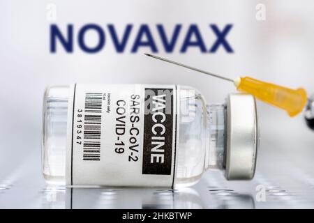 NOVAVAX vaccine against corona infection Stock Photo