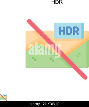 Hdr Simple vector icon. Illustration symbol design template for web mobile UI element. Stock Vector