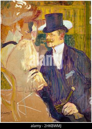 The Englishman at the Moulin Rouge (William Tom Warrener, 1861-1934), painting by Henri de Toulouse-Lautrec, 1892 Stock Photo