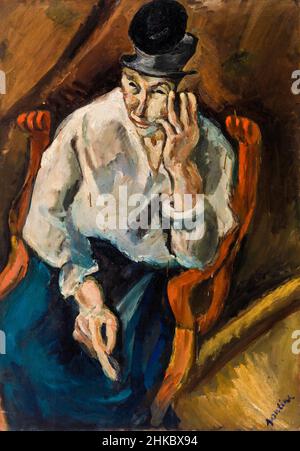 Woman Seated in Armchair, painting by Chaim Soutine, circa 1919 Stock Photo