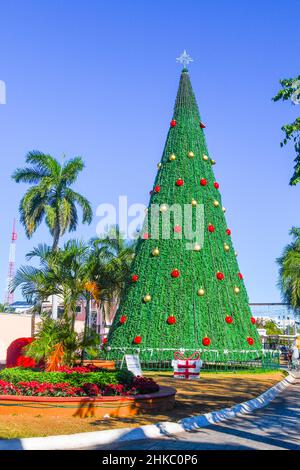 Famous giant Christmas tree, Paseo de Montejo, Merida Mexico Stock Photo