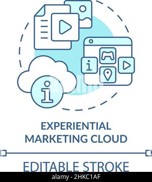 Experiential marketing cloud turquoise concept icon Stock Vector