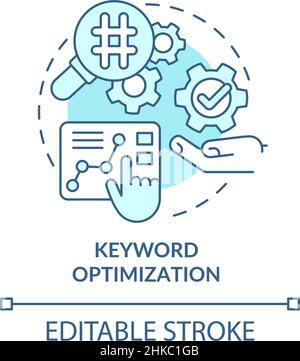Keyword optimization turquoise concept icon Stock Vector