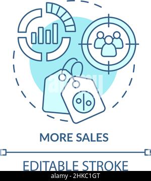 More sales turquoise concept icon Stock Vector