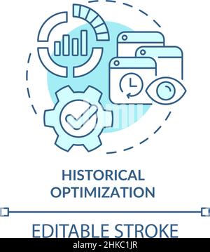 Historical optimization turquoise concept icon Stock Vector