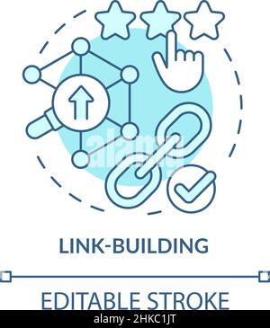 Link-building turquoise concept icon Stock Vector
