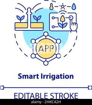 Smart irrigation concept icon Stock Vector