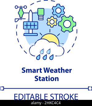 Smart weather station concept icon Stock Vector