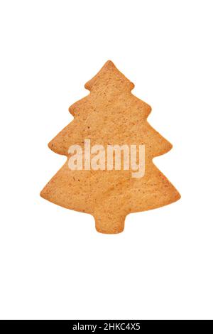 Christmas gingerbread cookie, festive homemade sweet cookie, isolated on white background Stock Photo