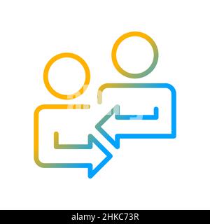 Mutual feedback gradient linear vector icon Stock Vector